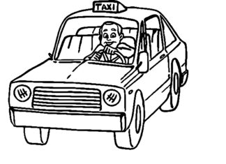 auto taxi omaľovánky k vytlačeniu