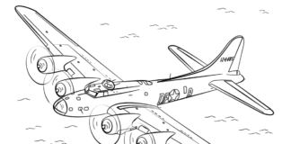 airplane bomber coloring book to print