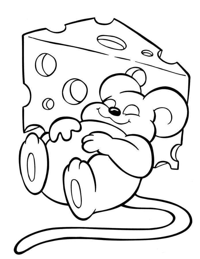 cheese and mouse printable coloring book