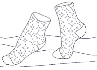 Socks with stars picture to print