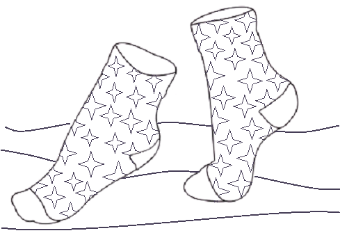 Ponožky s obrázkem hvězd k tisku