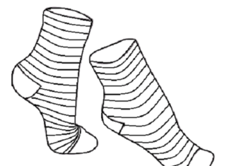 縞模様の靴下の印刷イメージ
