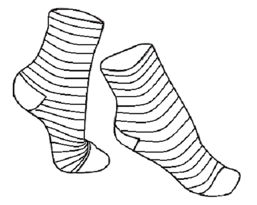 Imagen de calcetines a rayas para imprimir