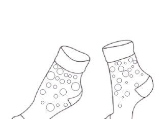 Socks with peas picture to print