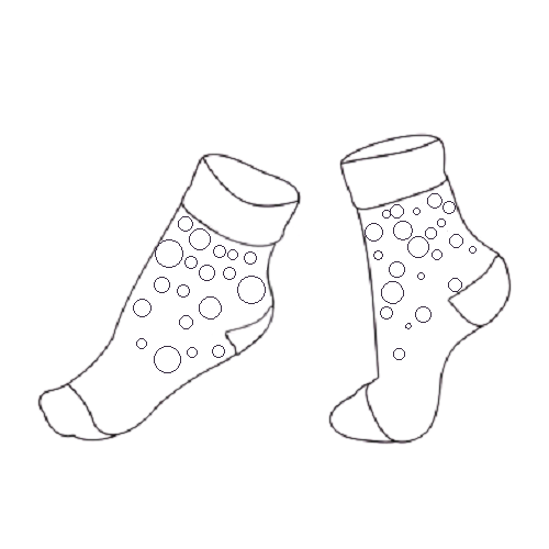Socks with peas picture to print