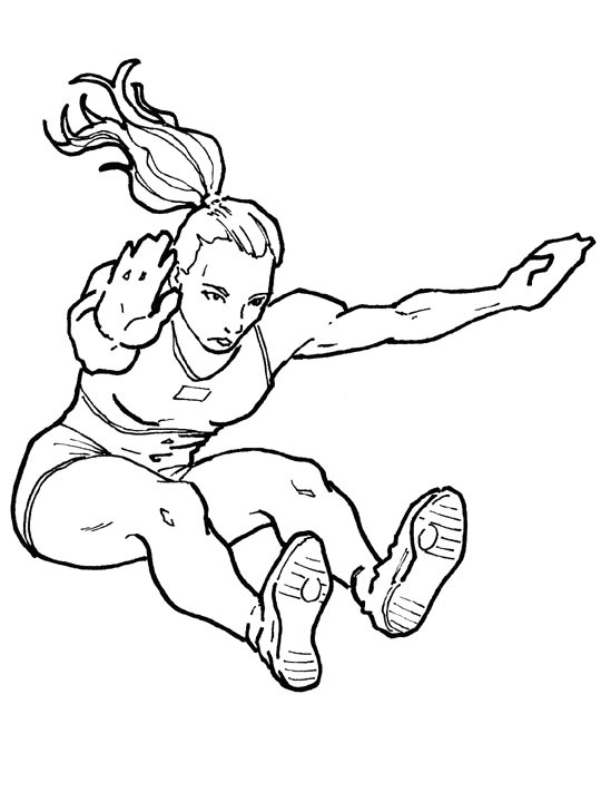 long jump coloring book to print