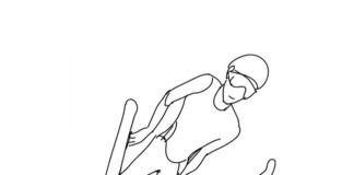 ski jumping coloring book to print