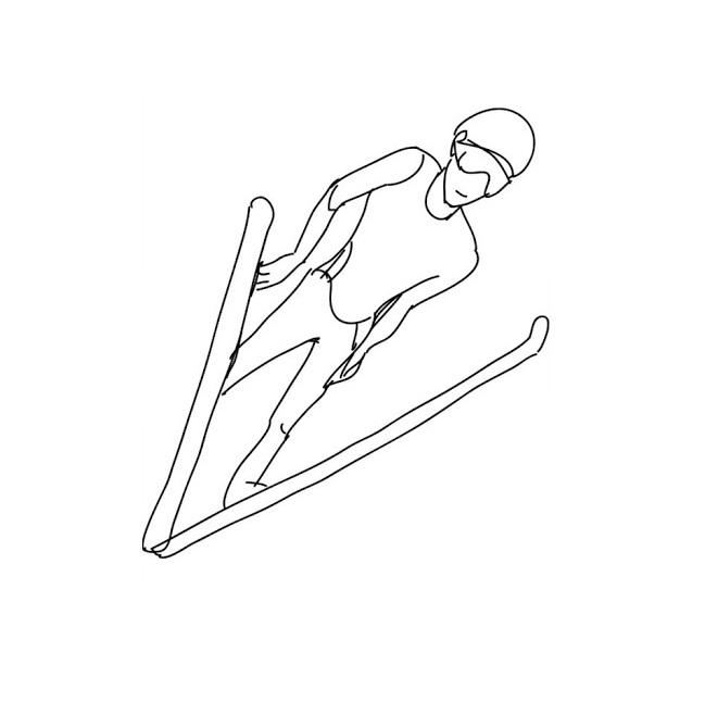 ski jumping coloring book to print