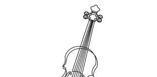 farvelægningsbog til udskrivning af violin