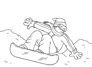 snowboard colouring book to print