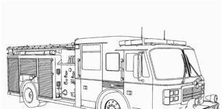 livre de coloriage spécialisé sur les camions de pompiers à imprimer