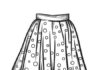 Foto imprimível de uma saia com pontos de polca