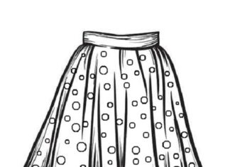Utskrivbar kjol i ärtbild