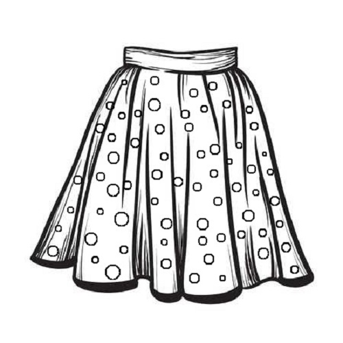Printbar nederdel i ærter billede