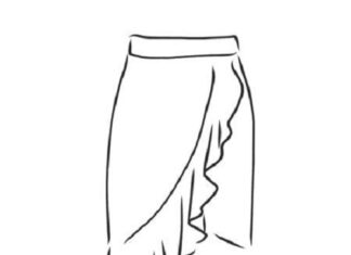 Nederdel med flæse til udskrivning