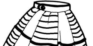 Striped skirt picture to print