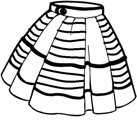 Pruhovaná sukně k vytisknutí obrázek
