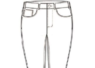 Obrázek trubkových kalhot k vytištění
