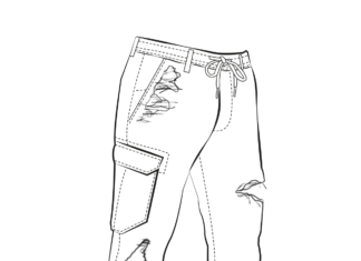Pants with holes picture to print