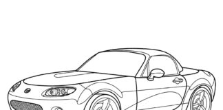 mazda mx5 sport coloring book to print