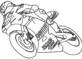 sportovní motorka omalovánky k vytisknutí