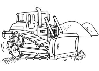 bulldozer på en byggeplads, billede til udskrivning