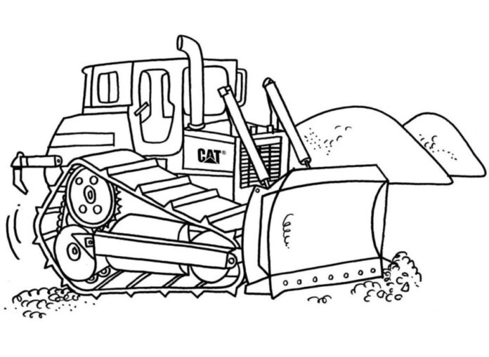 bulldozer på en byggeplads, billede til udskrivning