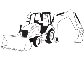 bulldozer with loader picture to print