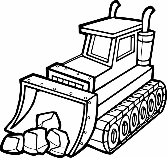 billede af bulldozer til udskrivning