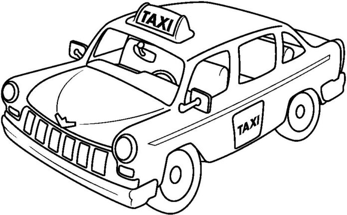 gammal taxi målarbok att skriva ut