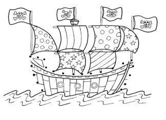 Barbarská loď na vytlačenie omaľovánky