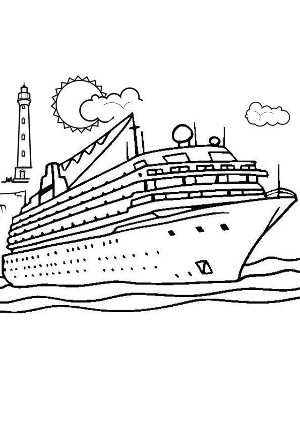 livre à colorier "ship at sea" à imprimer