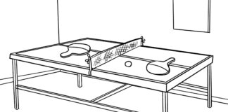 livre de coloriage de la table de ping-pong à imprimer