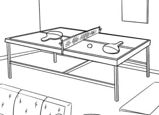 ping pong table coloring book to print