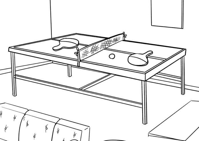 pingpongový stůl omalovánky k vytisknutí