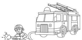 fire department puts out fire printable coloring book