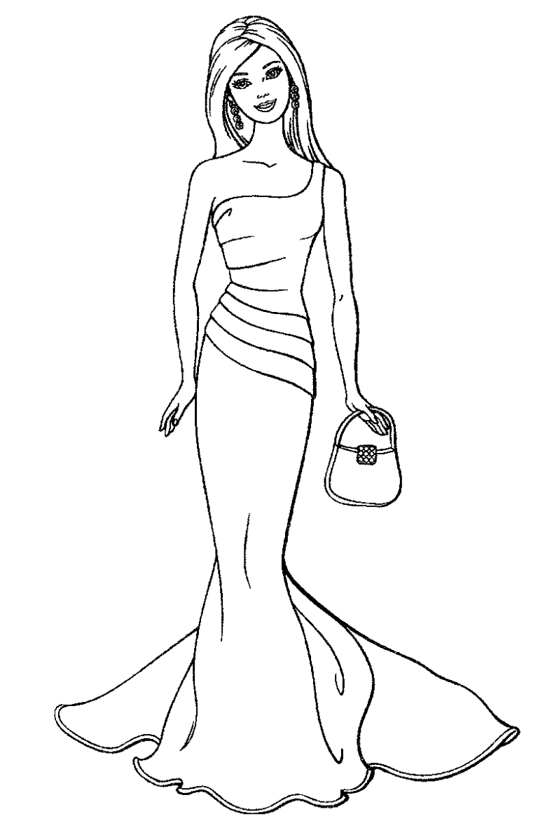 Coloring Book Gala Dress to print and online
