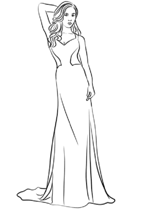 prom dress coloring pages