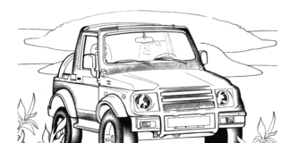 libro para colorear suzuki samurai para imprimir