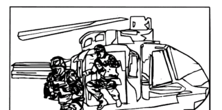 swat and helicopter coloring book to print