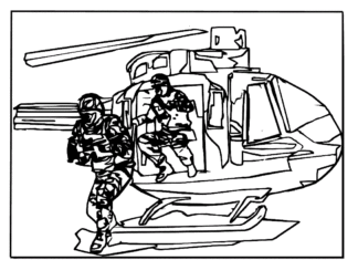 swat ja helikopteri värityskirja tulostettava