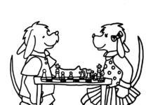 chess games coloring book to print