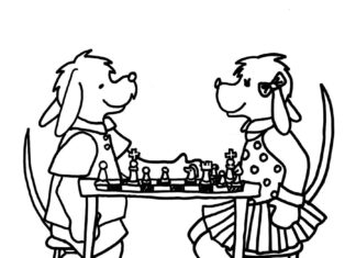 chess games coloring book to print