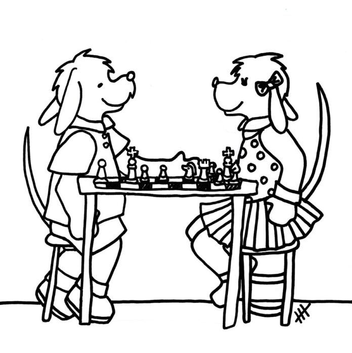 Šachové hry omaľovánky na vytlačenie