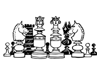 Šachy pro děti - omalovánky k vytisknutí