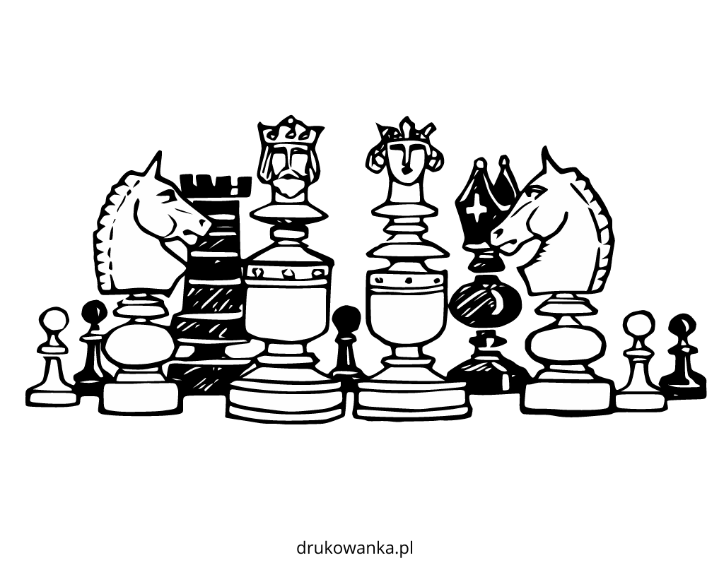 jogo de xadrez para colorir para crianças 13801583 Vetor no Vecteezy