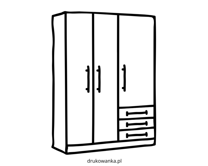 closet with clothes coloring book to print
