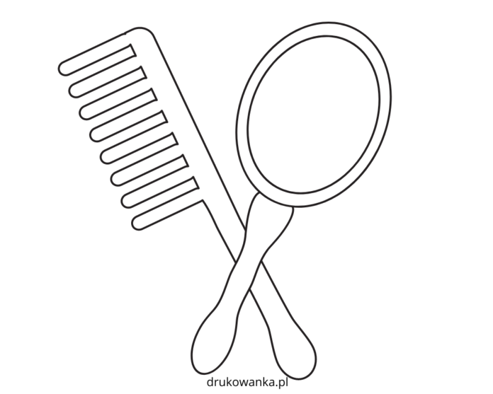 hair brush and comb coloring book to print