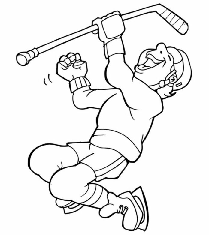 lucky field hockey player coloring book to print