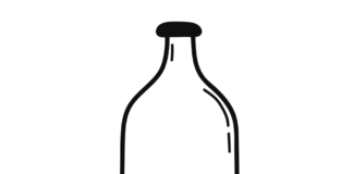 glasflaske, der kan udskrives, farvebog